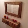 Miroir  et tiroirs en vieux bois